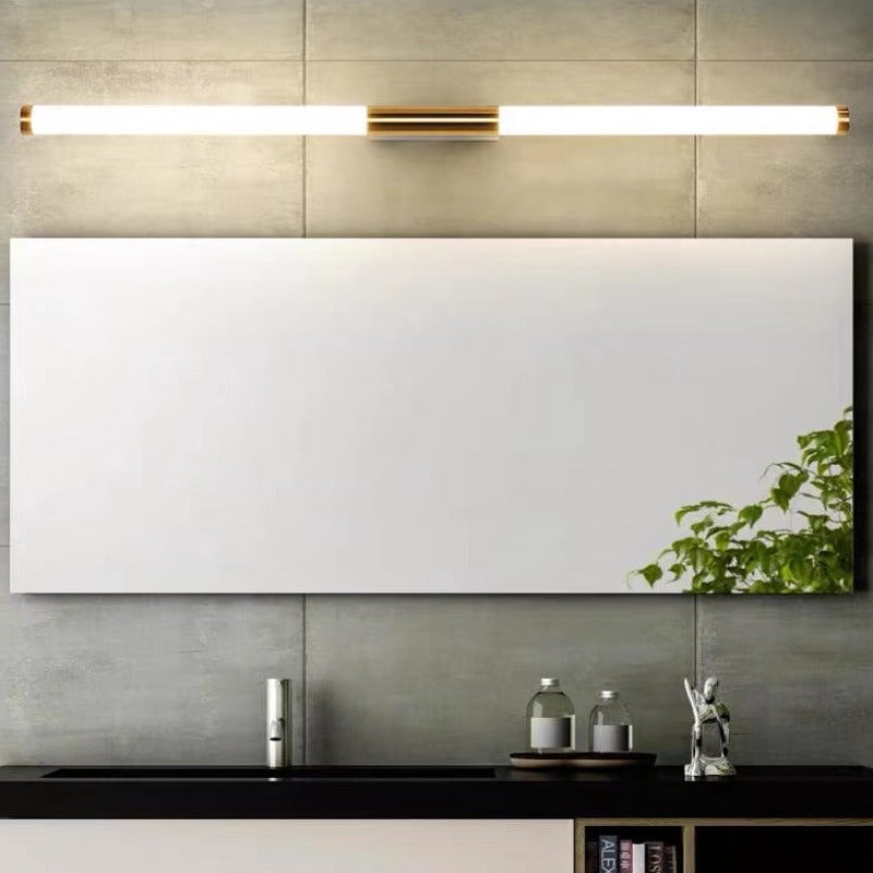 Moren Minimalist Linear Metal Wall Lamp, Gold - Lamp Copper