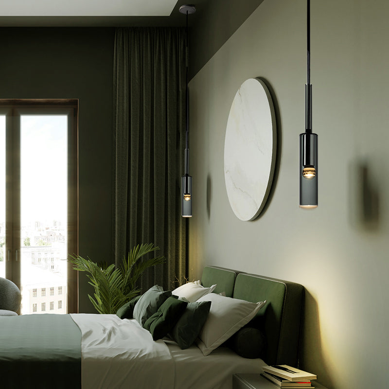 Zeyro Modern Black Glass Streamlined Pendant light/Wall Lamp - Lamp Copper