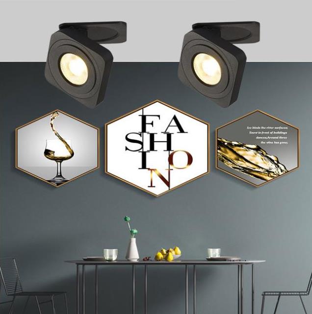 Arisha Modern Adjustable Square Ceiling Light Spotlight, Black/White - Lamp Copper