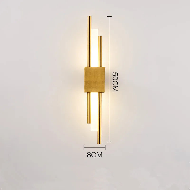 Dune Modern Bar Metal LED Wall Lamp, Black/Gold - Lamp Copper