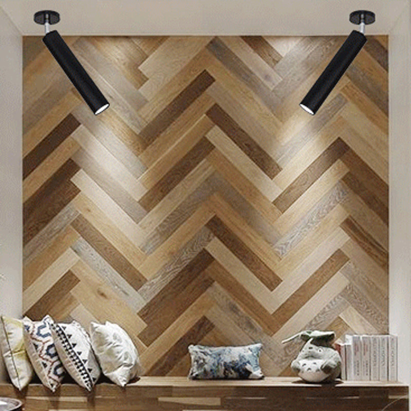 Aria Modern Long Tube Spotlight, Metal, Black/White - Lamp Copper