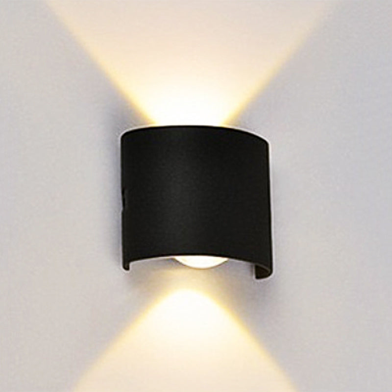 Tronix Modern Rectangular Metal Outdoor Wall Lamp, Black/White, Water-wave - Lamp Copper