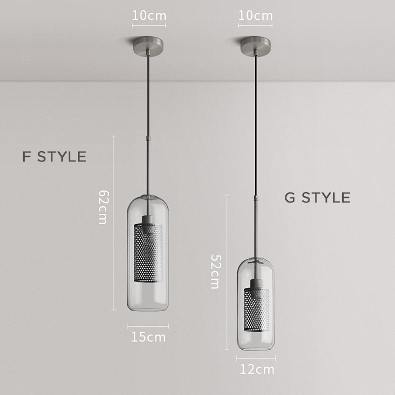 Hessa Contemporary Golden Pendant Light, Glass, Globe/Cylindric - Lamp Copper