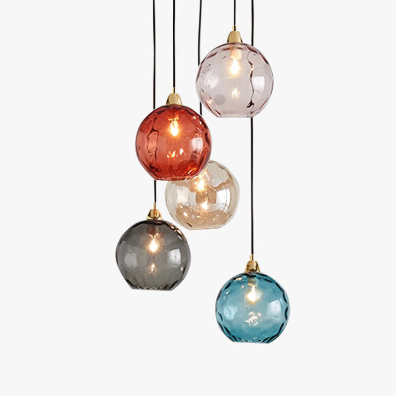 Water Ripple Glass Pendant Lights - Lamp Copper