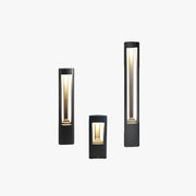 Ray Contemporary Metal Triangular Hollow Outdoor Path Light, Black - Lamp Copper