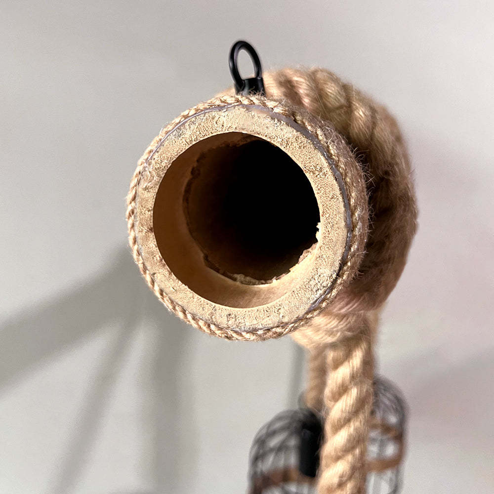 Silva Vintage 3 Heads Wood Rope Pendant Light - Lamp Copper