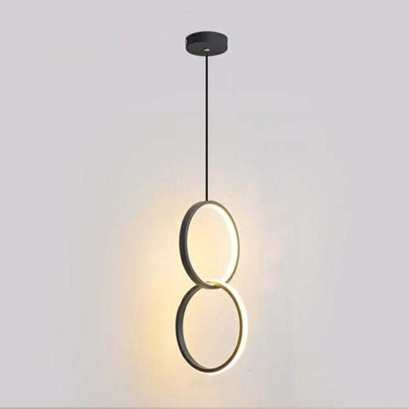 Doria Modern LED Pendant Light Black/White Metal Living Room - Lamp Copper