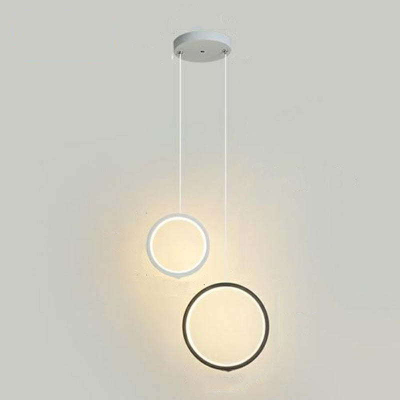 Doria Modern LED Pendant Light Black/White Metal Living Room - Lamp Copper