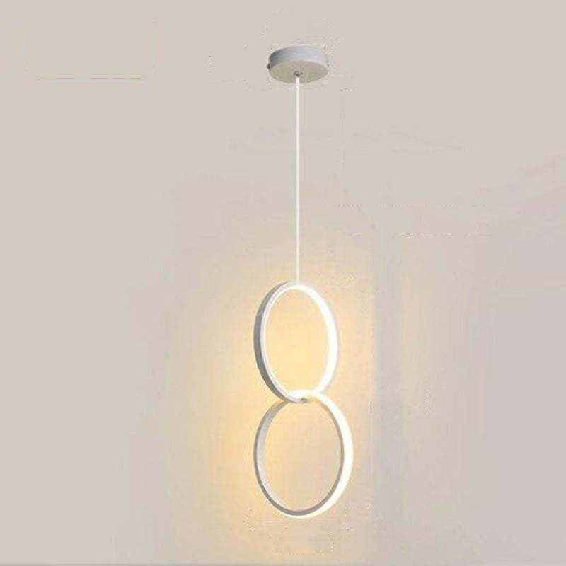 Doria Modern LED Pendant Light Black/White Metal Living Room - Lamp Copper