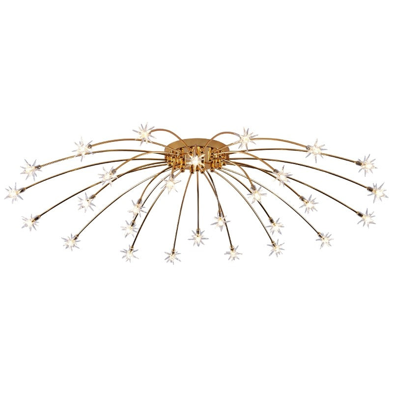 Arisha Art Deco Starry Flush Mount Ceiling Light - Lamp Copper