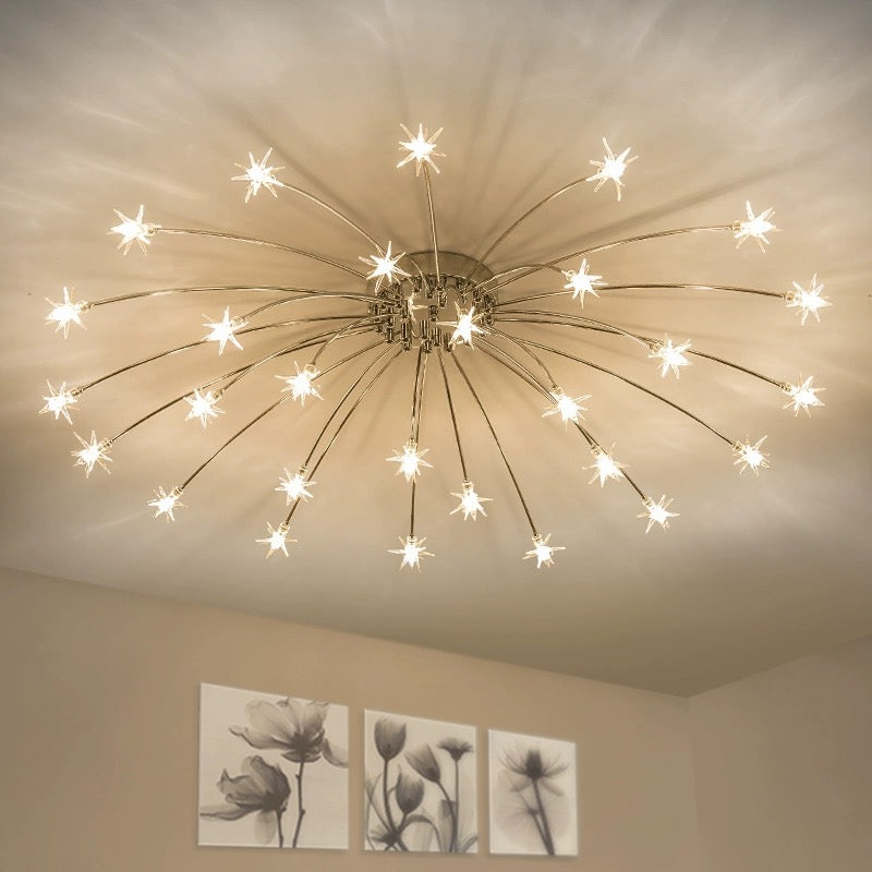 Arisha Art Deco Starry Flush Mount Ceiling Light - Lamp Copper