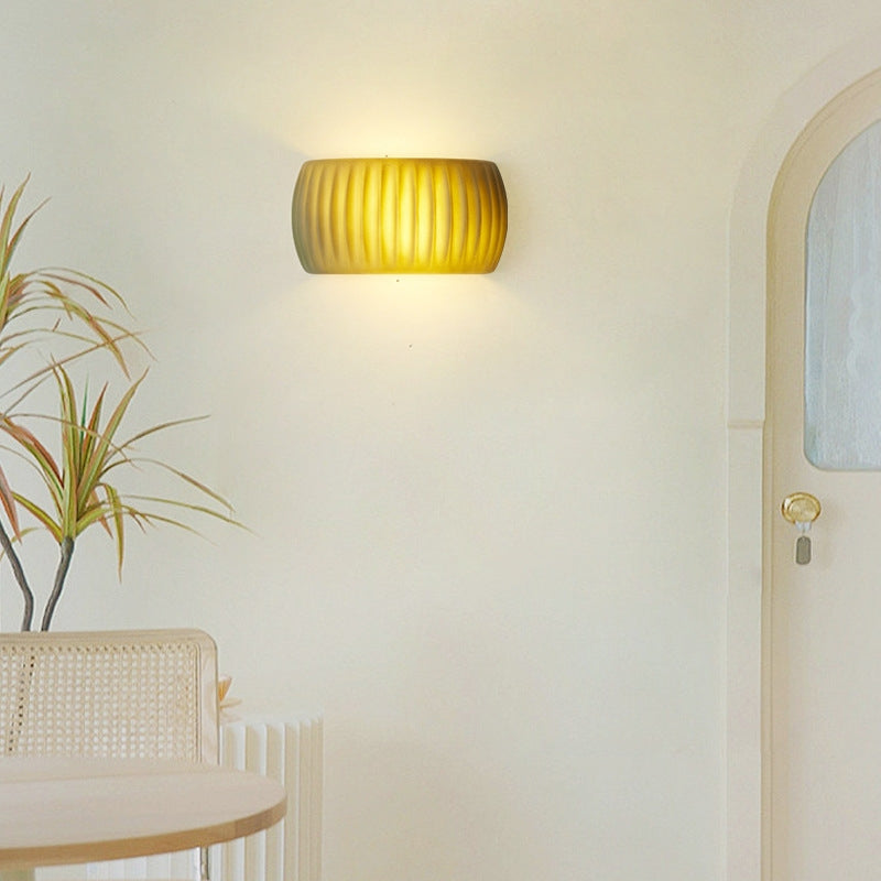 Aria Modern LED Indoor Wall Lamp Orange/Green Resin Bedroom - Lamp Copper