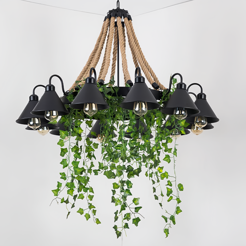 Arisha Retro LED Chandelier Black Metal Restaurant/Bar/Living Room - Lamp Copper