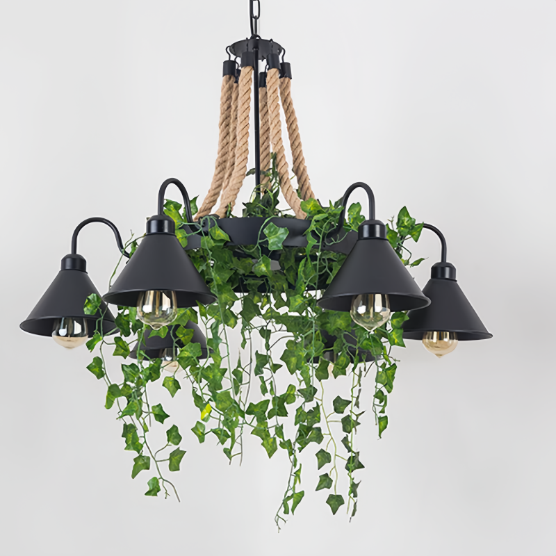 Arisha Retro LED Chandelier Black Metal Restaurant/Bar/Living Room - Lamp Copper