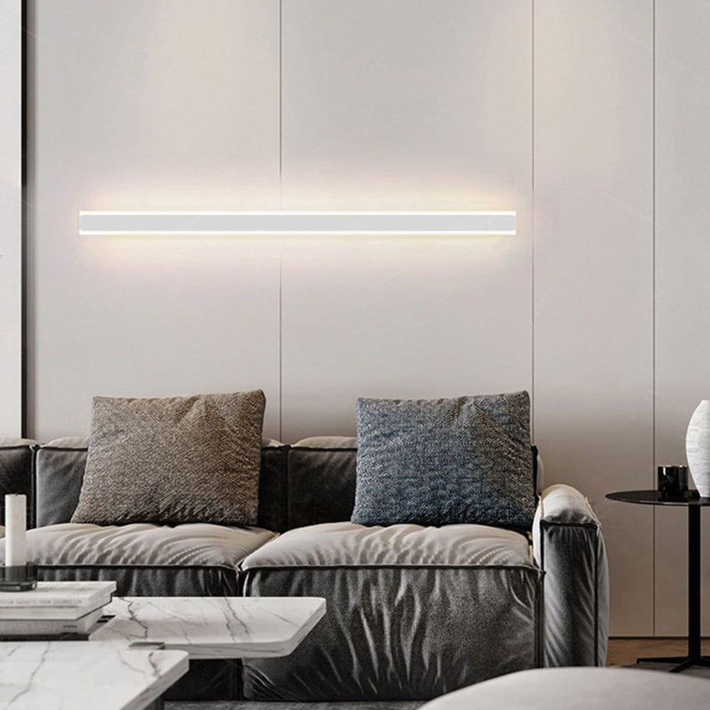 Gravo Minimalist Linear Metal/Acrylic Wall Lamp, Gold/Black/White - Lamp Copper