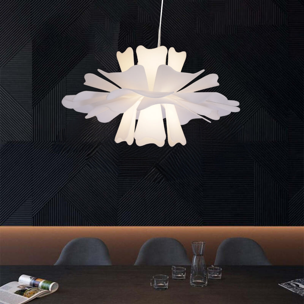 Niva Elegant Flower Pendant Light White - Lamp Copper