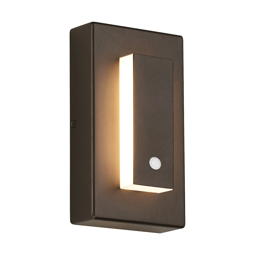 Kasso Modern Square Metal Outdoor Wall Lamp, Dark/Gray Bronze - Lamp Copper