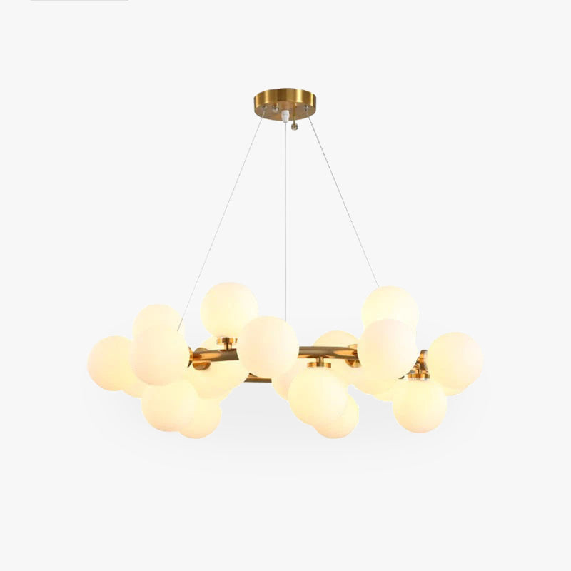 Valentina Bass Glass Bubble Golden Chandelier - Lamp Copper