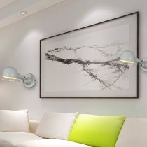Epoch Wall Lamp Dome Modern, Metal Arm Adjustable, Black/White, Bedroom - Lamp Copper