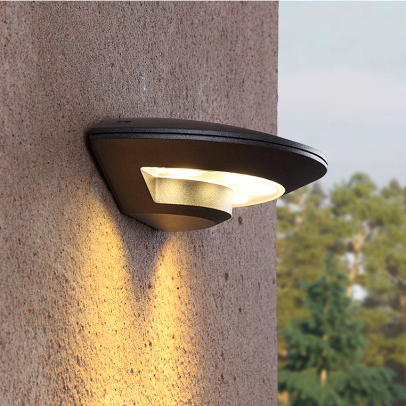 Ray Wall Lamp Flying Saucer, Metal LED, Black, Outdoor - Lamp Copper
