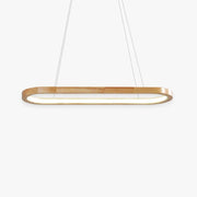 Veon Contemporary Oval Wooden Pendant Light - Lamp Copper