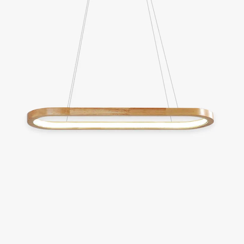 Veon Contemporary Oval Wooden Pendant Light - Lamp Copper
