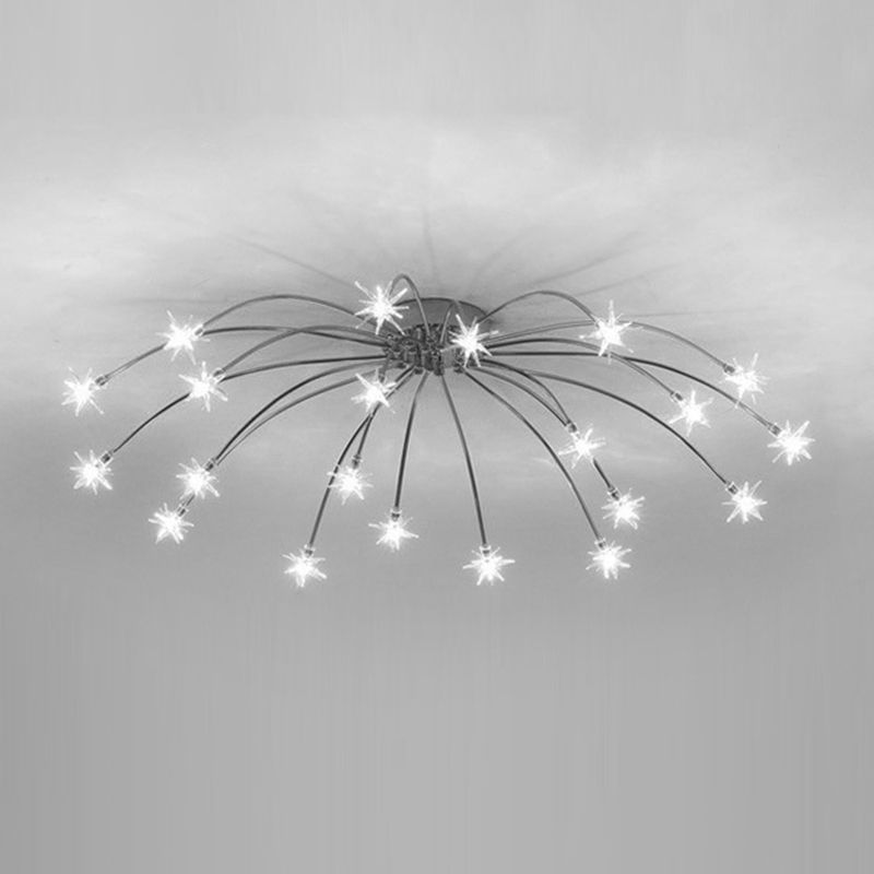 Arisha Art Deco Starry Flush Mount Ceiling Light - Lamp Copper