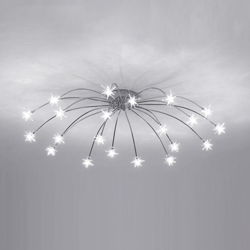 Arisha Art Deco Starry Flush Mount Ceiling Light - Lamp Copper