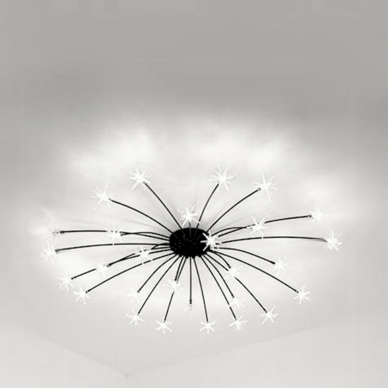 Arisha Art Deco Starry Flush Mount Ceiling Light - Lamp Copper