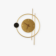 Arisha Wall Lamp Clock, Black & Gold - Lamp Copper