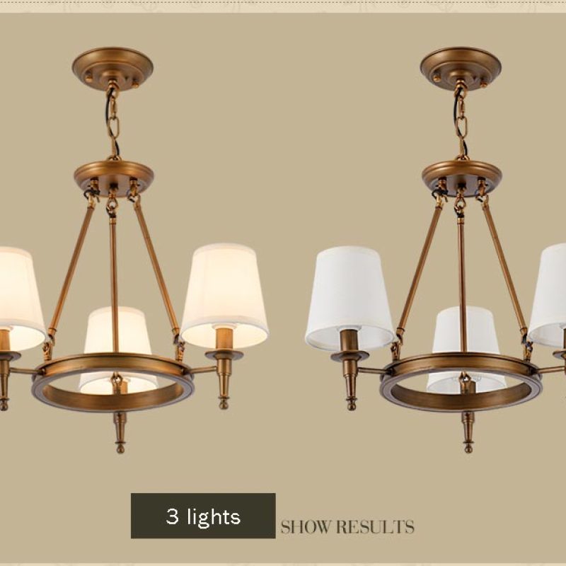 Silva vintage Ring Metal/Fabric Chandelier, Black/Copper - Lamp Copper