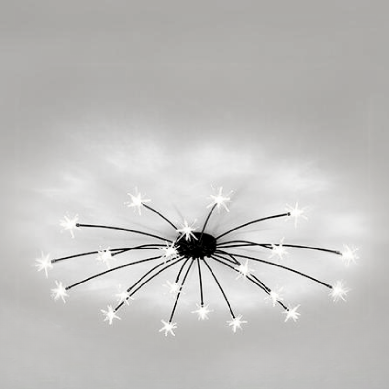 Arisha Art Deco Starry Flush Mount Ceiling Light - Lamp Copper