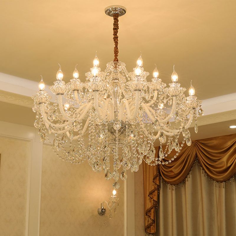 Silva Chandelier French Crystal Living Room Dining Room - Lamp Copper