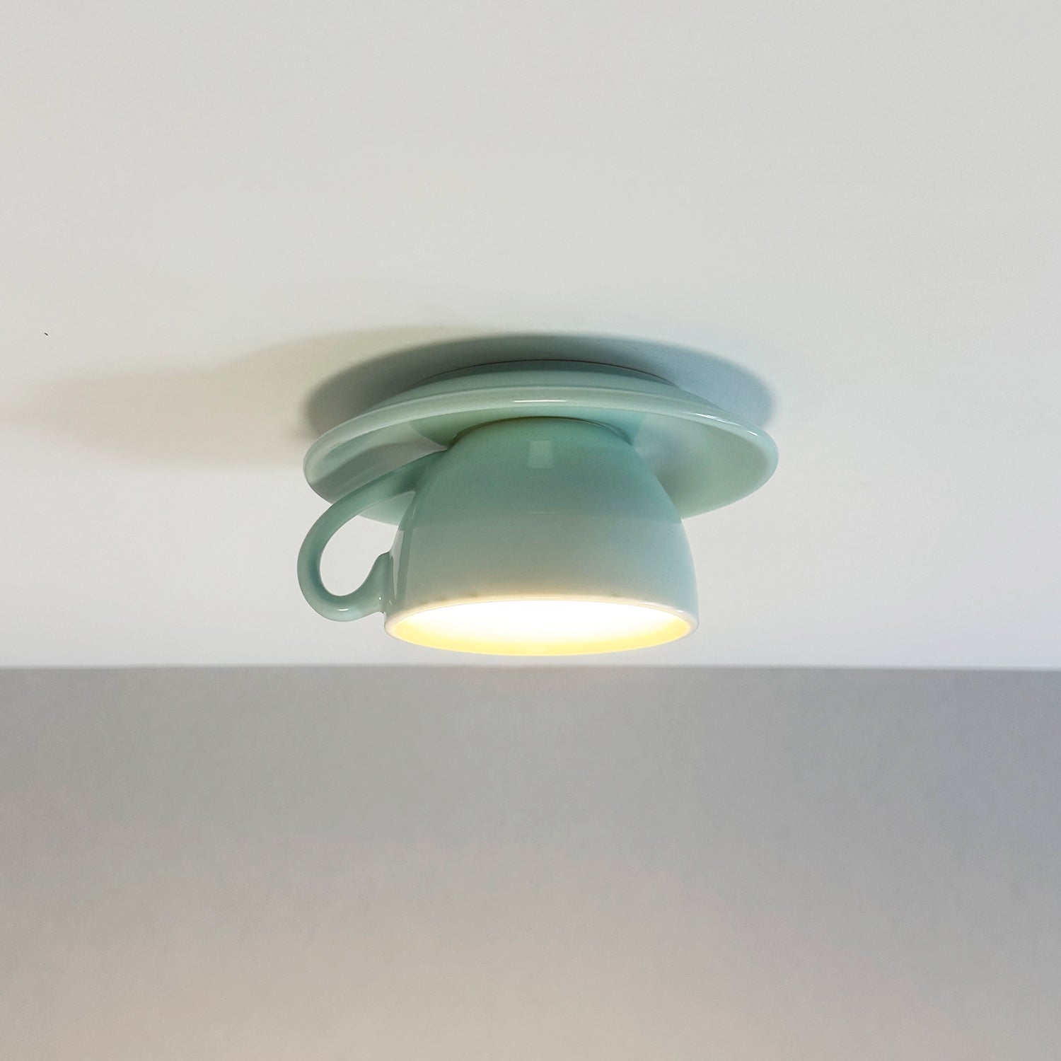Aria Modern Coffee Cups Ceramic Flush Ceiling Lighting - Lamp Copper