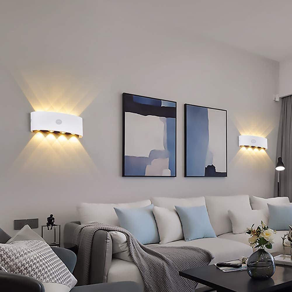 Ray Modern Simple Metal/Acrylic Fixtures Up And Down LED Light Wall Lamp, Black/White - Lamp Copper