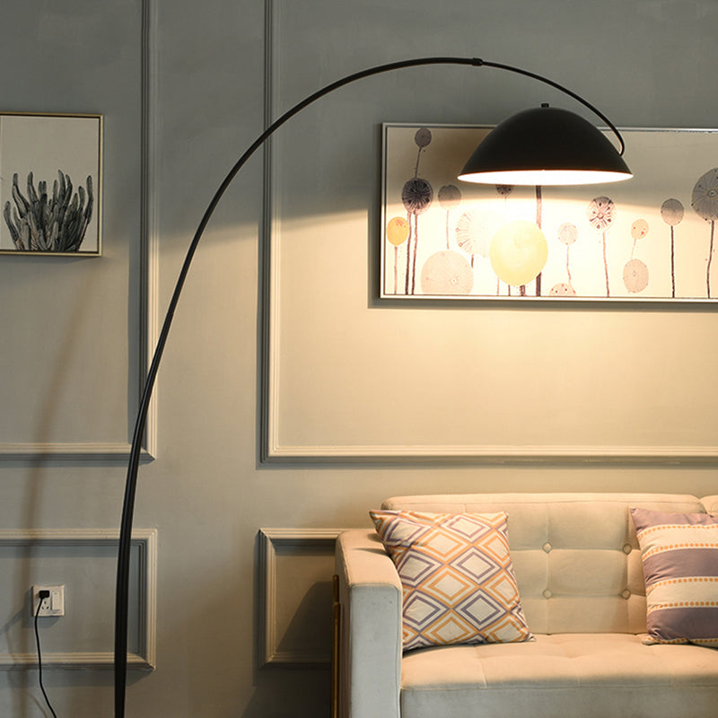 Avi Modrn Fishing Rod Metal Floor Lamp, Black - Lamp Copper