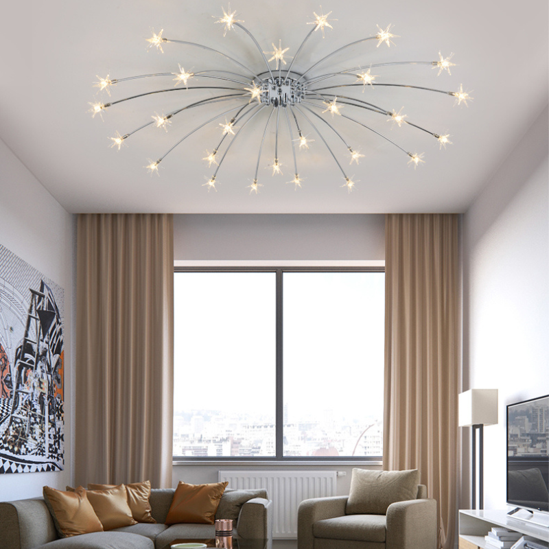 Arisha Art Deco Starry Flush Mount Ceiling Light - Lamp Copper