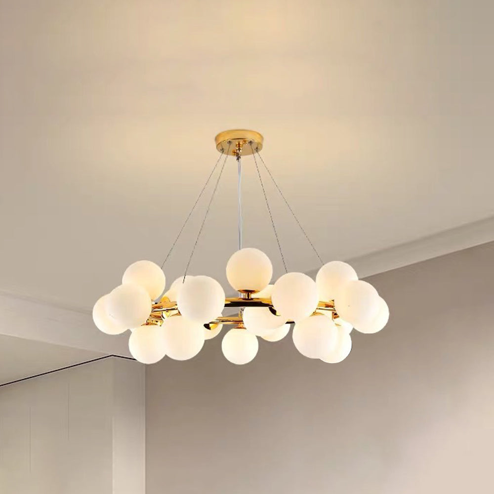 Valentina Bass Glass Bubble Golden Chandelier - Lamp Copper