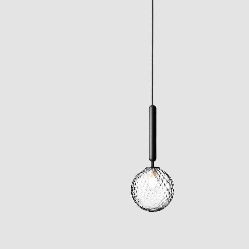 Valentina Modern Glass Ball Pendant Light, White/Clear - Lamp Copper