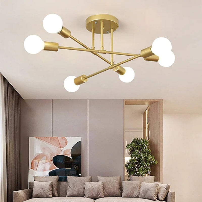 Lindsy Modern Flush Mount Ceiling Light, Gold & Black - Lamp Copper
