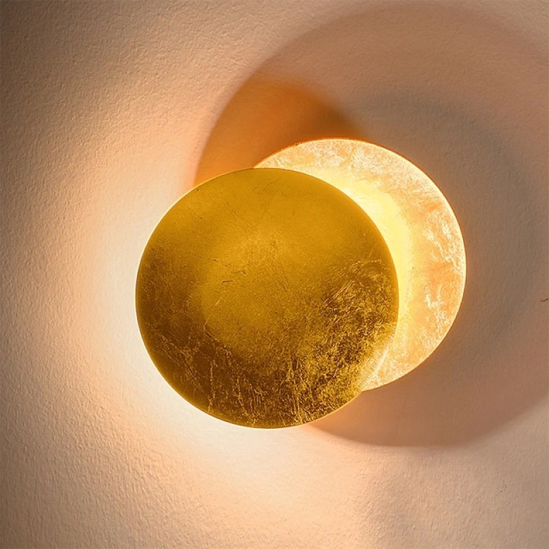 Arisha Modern Minimalist Round Moon Eclipse Wall Lamp - Lamp Copper