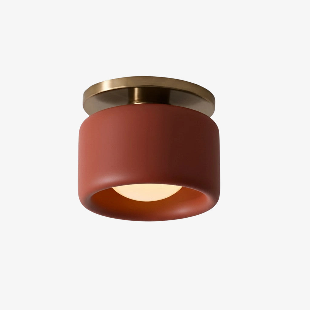 Kiln Porcelain Drum Ceiling Light