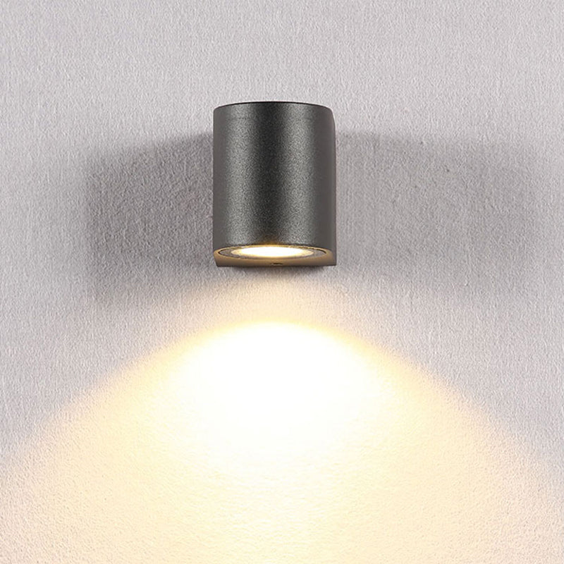 Tavon Minimalist Metal Square Outdoor Wall Lamp, Black - Lamp Copper