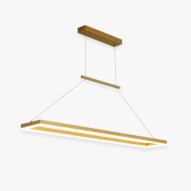 Gloen Modern Rectangular Hanging Pendant Light, Gold/Coffee - Lamp Copper