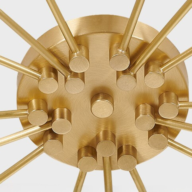 Arisha Art Deco Starry Flush Mount Ceiling Light - Lamp Copper