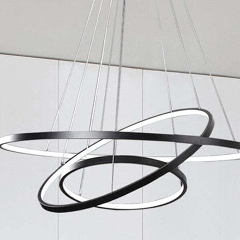 Aluna Pendant Light, Inner Ring Illuminated, White/Black/Gold - Lamp Copper