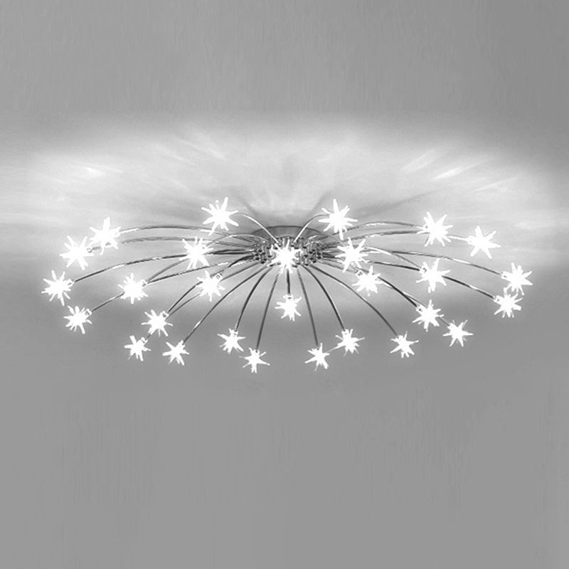 Arisha Art Deco Starry Flush Mount Ceiling Light - Lamp Copper