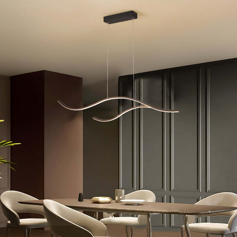 Arisha Modern Wave Pendant Light, 2 Colour - Lamp Copper