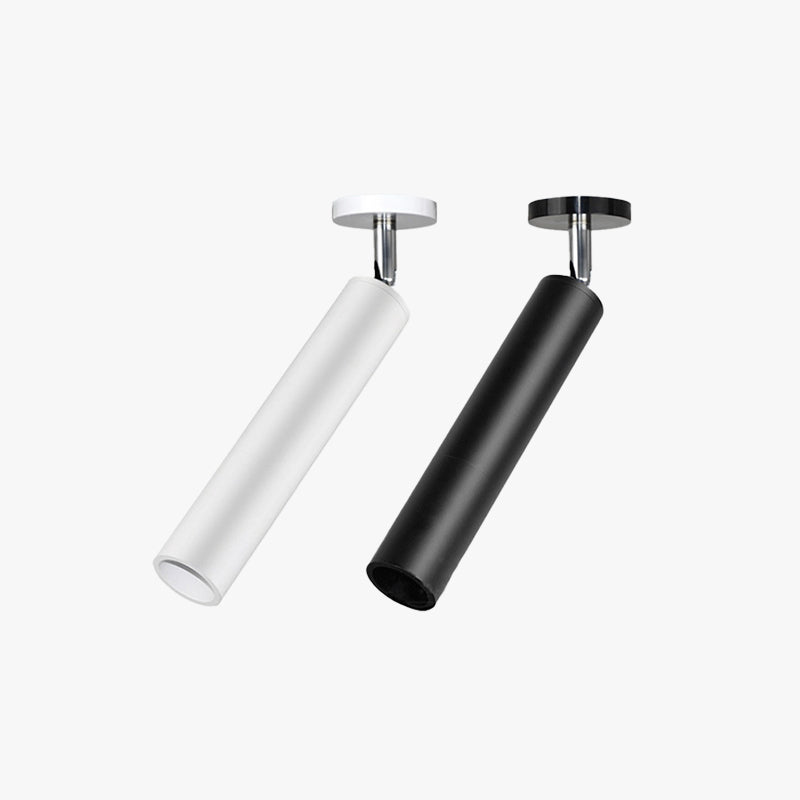 Aria Modern Long Tube Spotlight, Metal, Black/White - Lamp Copper