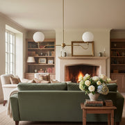 Pearl Glass Brass Chandelier